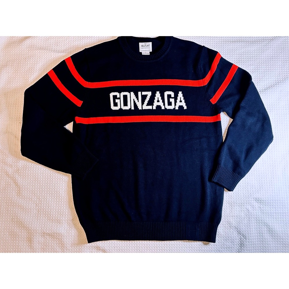 Hillflint Gonzaga University Bulldogs Sweater Mens' XL Navy Blue Knit Varsity